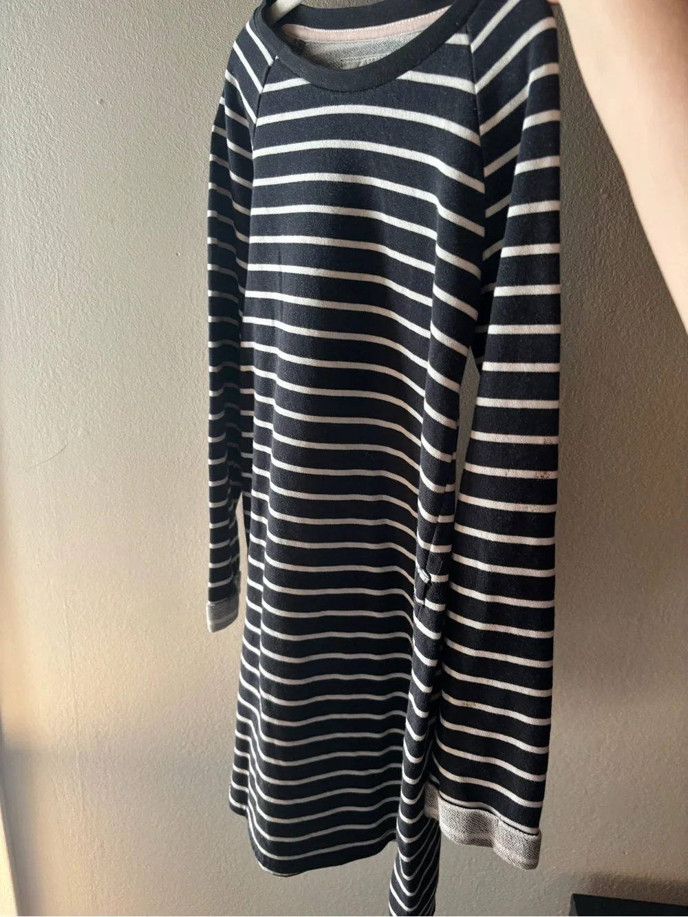 Kids' Navy and White Striped Casual Dress